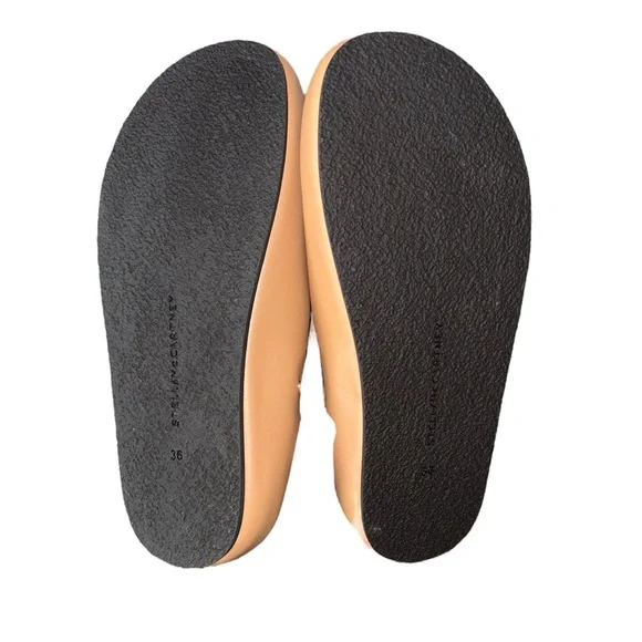 Stella McCartney Star Embroidered Clogs Slingback Sherpa Lining Tan Size 36 NWT - Picture 4 of 12